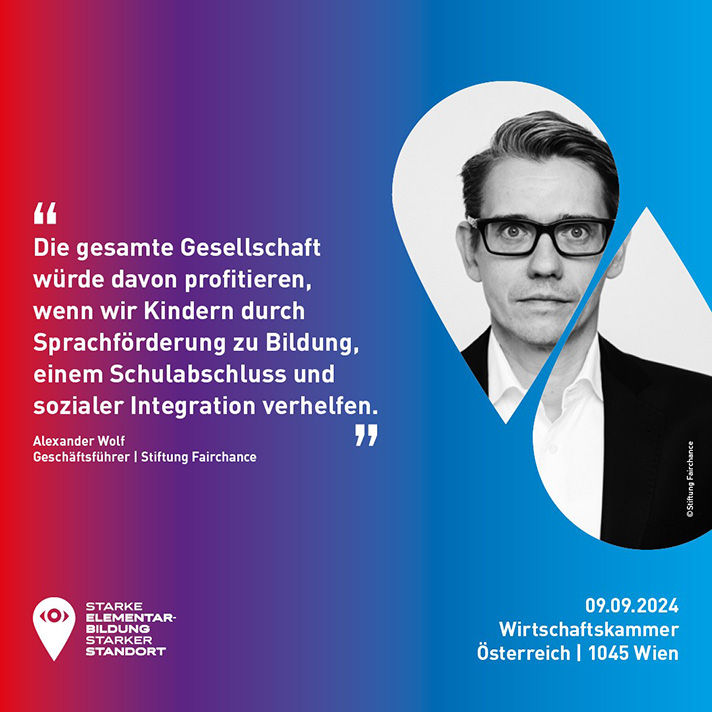 Alexander Wolf: "Die gesamte Gesellschaft würde davon profitieren, wenn wir Kinder durch Sprachförderung zu Bildung, einem Schulabschluß und sozialer Integration verhelfen."