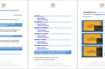 Infoblatt zu Übersetzungsmöglichkeiten offizieller Corona-Informationen in einfacher Sprache