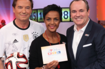 Schirmherrin Dennenesch Zoudé beim RTL-Spendenmarathon