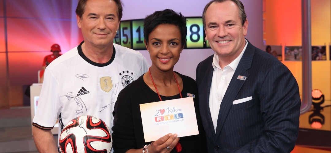 Schirmherrin Dennenesch Zoudé beim RTL-Spendenmarathon